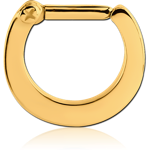 GOLD PVD COATED SURGICAL STEEL GRADE 316L HINGED SEPTUM CLICKER