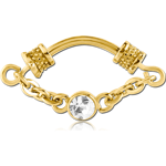 GOLD PVD COATED SURGICAL STEEL GRADE 316L JEWELED SEPTUM CLICKER