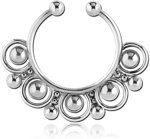 Surgical Steel Grade 316L Fake Septum Ring - 17 Balls