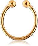 Sterile Gold PVD Coated Surgical Steel Grade 316L Fake Septum Ring