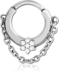 Sterile Surgical Steel Grade 316L Jeweled Hinged Septum Clicker Ring