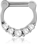 Sterile Surgical Steel Grade 316L Round Jeweled Hinged Septum Clicker