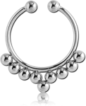 Sterile Surgical Steel Grade 316L Fake Septum Ring - 9 Balls
