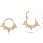 14 KARAT GOLD YELLOW SEAMLESS HINGED CLICKER