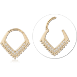14 KARAT GOLD YELLOW SEAMLESS HINGED CLICKER