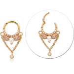 STERLING SILVER 925 18 KARAT GOLD YELLOW PLATED JEWELED MULTI PURPOSE CLICKER