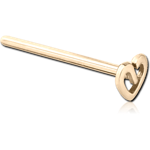 14 Karat Gold Yellow Straight Star Nose Stud -Heart
