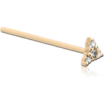14 Karat Gold Yellow Jeweled Straight Nose Stud - Trinity