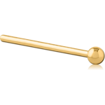 Gold PVD Coated Surgical Steel Grade 316L Straight Ball Nose Stud