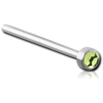 Surgical Steel Grade 316L Flat Stone Jeweled Straight Nose Stud 15mm