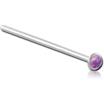 Surgical Steel Grade 316L Straight Nose Stud 19mm with Organic Synthetic Opal