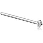 Surgical Steel Grade 316L Straight Prong Set 1.5mm Jeweled Nose Stud 15mm
