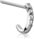 Surgical Steel Grade 316L Straight Jeweled Wrap Around Nose Stud