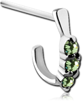 Surgical Steel Grade 316L Straight Jeweled Wrap Around Nose Stud