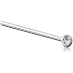 Sterile Surgical Steel Grade 316L Premium Crystal Jeweled Straight Nose Stud 15mm
