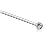 Sterile Titanium Alloy Premium Crystal Jeweled Straight Nose Stud 19mm