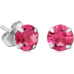 Sterile Sterling 925 Silver Jeweled Prong Set Round Ear Studs Pair