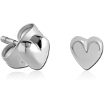Sterile Surgical Steel Grade 316L Ear Studs Pair - Heart
