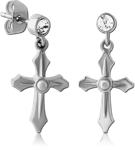 Sterile Surgical Steel Grade 316L Ear Studs Pair - Cross