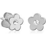 Sterile Surgical Steel Grade 316L Ear Studs Pair - Flower