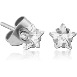 Surgical Steel Grade 316L Round Prong Set Jeweled Ear Studs Pair