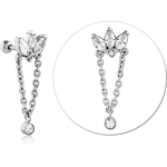 Sterile Surgical Steel Grade 316L Jeweled Tragus Micro Barbell