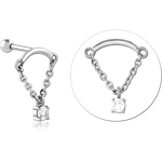 Sterile Surgical Steel Grade 316L Micro Barbell with Jeweled Charm