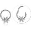 Surgical Steel Grade 316L Round Jeweled Hinged Segment Ring CRYSTAL