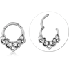 Surgical Steel Grade 316L Jeweled Hinged Segment Ring CRYSTAL