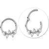 Surgical Steel Grade 316L Round Jeweled Hinged Segment Ring CRYSTAL