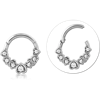 Surgical Steel Grade 316L Jeweled Hinged Segment Ring CRYSTAL
