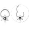 Surgical Steel Grade 316L Round Jeweled Hinged Segment Ring CRYSTAL