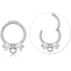 Surgical Steel Grade 316L Hinge Segment Ring Jeweled CRYSTAL