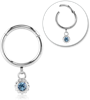 Surgical Steel Grade 316L Round Jeweled Hinged Segment Ring AQUAMARINE