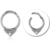 Surgical Steel Grade 316L Round Prong Set Jeweled Hinged Segment Ring CRYSTAL