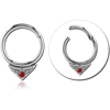 Surgical Steel Grade 316L Round Prong Set Jeweled Hinged Segment Ring LIGHT SIAM