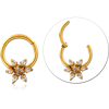 Gold PVD Coated Surgical Steel Grade 316L Round Jeweled Hinged Segment Ring - Owflake CRYSTAL