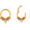 Gold PVD Coated Surgical Steel Grade 316L Jeweled Hinged Segment Ring CRYSTAL