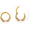 Gold PVD Coated Surgical Steel Grade 316L Jeweled Hinged Segment Ring CRYSTAL