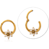 Gold PVD Coated Surgical Steel Grade 316L Round Jeweled Hinged Segment Ring Special New Design CRYSTAL