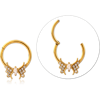 Gold PVD Coated Surgical Steel Grade 316L Round Jeweled Hinged Segment Ring Special New Design CRYSTAL