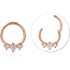 Rose Gold PVD Coated Surgical Steel Grade 316L Round Jeweled Hinged Segment Ring CRYSTAL