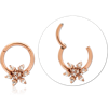 Rose Gold PVD Coated Surgical Steel Grade 316L Round Jeweled Hinged Segment Ring CRYSTAL
