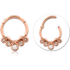 Rose Gold PVD Coated Surgical Steel Grade 316L Jeweled Hinged Segment Ring CRYSTAL