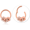 Rose Gold PVD Coated Surgical Steel Grade 316L Jeweled Hinged Segment Ring CRYSTAL