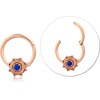 Rose Gold PVD Coated Surgical Steel Grade 316L Synthetic Opal Hinged Segment Ring BLUE OPAL