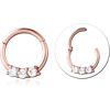 Rose Gold PVD Coated Surgical Steel Grade 316L Round Jeweled Hinged Segment Ring CRYSTAL