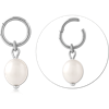 Titanium Alloy Hinged Segment Ring with Titanium Alloy Sliding Jeweled Charm FRESH WATER PEARL
