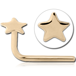 14 KARAT GOLD YELLOW 90 DEGREE STAR NOSE STUD