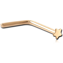 18 KARAT GOLD YELLOW STAR 90 DEGREE NOSE STUD